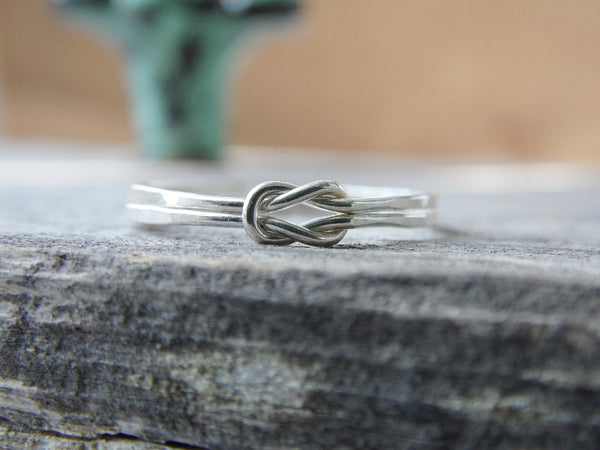 Double Knot Ring Sterling Silver Nautical Knot Ring