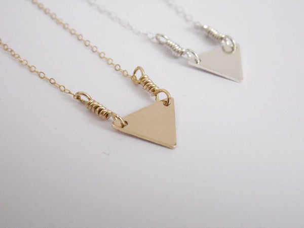 Triangle Necklace Gold or Silver