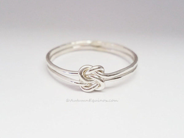 Chunky Double Love Knot Ring Sterling Silver
