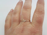 Double Love Knot Ring Sterling Silver Rose Gold Filled
