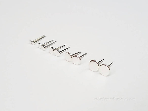 Round Sterling Silver Stud Earrings