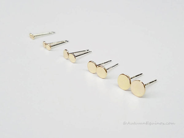 Small Circle Stud Earrings Minimalist Stud Earrings 14k Gold Filled