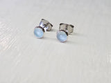 Aquamarine Gemstone Stud Earrings in Sterling Silver