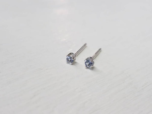Aquamarine Stud Earrings in Sterling Silver