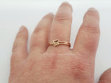 Chunky Double Knot Ring 14k Yellow Rose Gold Filled BFF Ring Love Knot Ring Bridesmaid Ring
