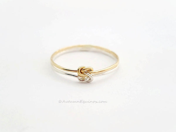 Double Love Knot Ring Sterling Silver Gold Filled