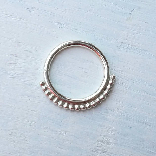Silver Septum Ring Daith Piercing