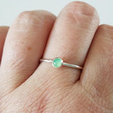 Chrysoprase Ring Green Gemstone Stacking Ring