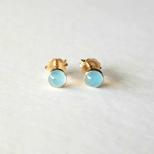 Gold Aquamarine Earrings