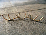 Antler Stud Earrings in 14k Gold Fill