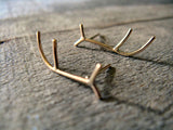 Antler Stud Earrings in 14k Gold Fill