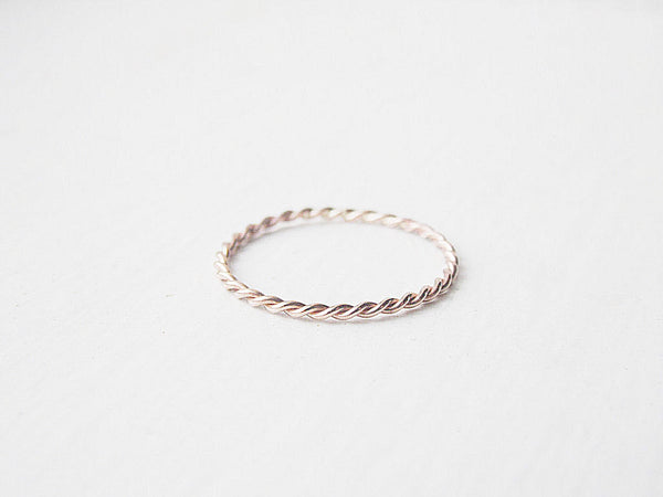 Thin Stacking Ring Rose Gold Fill Twist