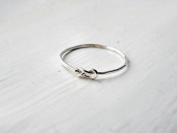 Thin Infinity Knot Ring Sterling Silver