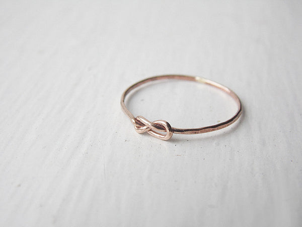 Thin Infinity Knot Ring Rose Gold Fill