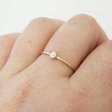 Gold Rainbow Moonstone Ring