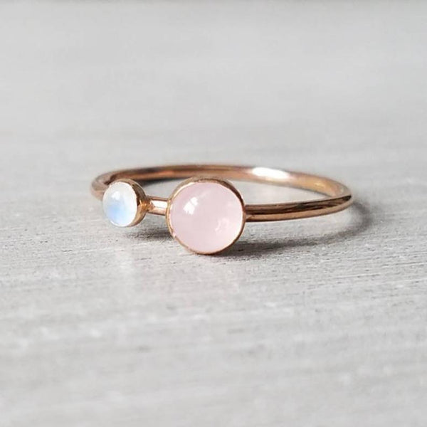 pink moonstone ring