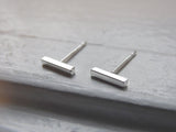 Small Bar Post Earrings Sterling Silver