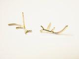 Small 14k Gold Filled Antler Earrings Stud Earrings