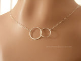 Sterling Silver Double Circle Necklace