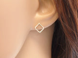 Sterling Silver Square Stud Earrings