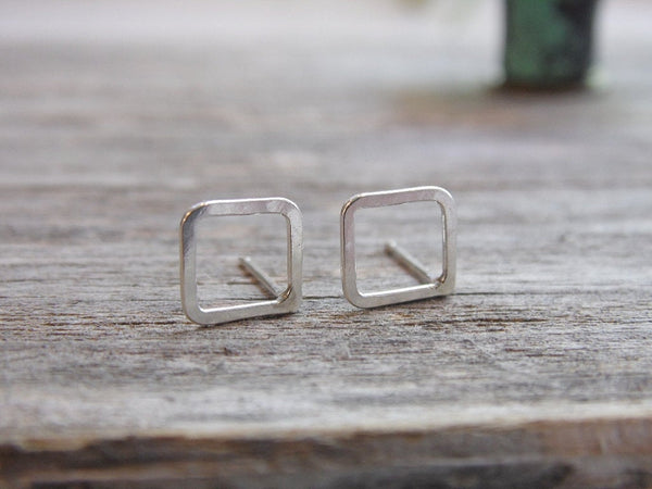 Sterling Silver Square Stud Earrings