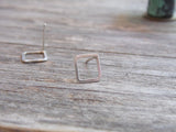 Sterling Silver Square Stud Earrings