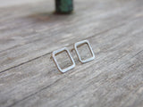 Sterling Silver Square Stud Earrings