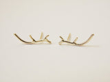 Small 14k Gold Filled Antler Earrings Stud Earrings