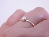 Pink Sapphire Ring Sterling Silver Stacking Ring