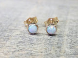 Opal Stud Earrings 14k Gold