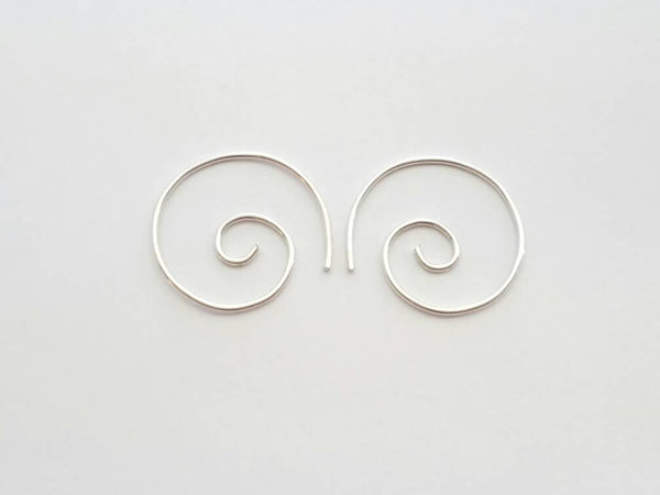 Spiral Hoop Earrings Sterling Silver