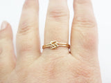 Double Knot Ring 14k Gold Filled BFF Ring Bridesmaid Ring Love Knot Ring