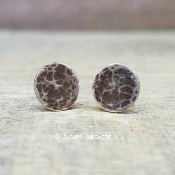 Moon Earrings Sterling Silver Lunar Stud Earrings