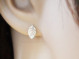 Leaf Stud Earrings Sterling Silver