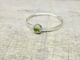 Peridot Ring Sterling Silver Stacking Ring