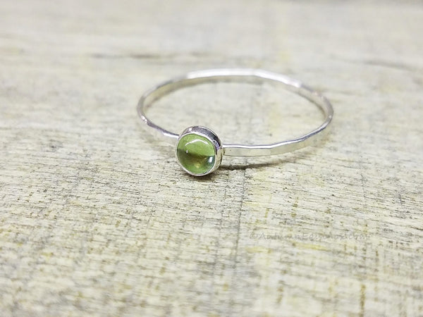 Peridot Ring Sterling Silver Stacking Ring