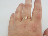 Double Love Knot Ring Sterling Silver Gold Filled