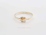 Chunky Double Knot Ring Sterling Silver Gold Filled