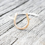 Lucky Horseshoe Ring Gold Sterling Silver