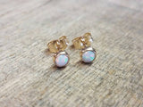 Opal Stud Earrings 14k Gold