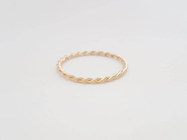 Gold Twist Ring 14k Gold Filled Band