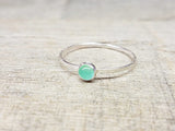 Chrysoprase Ring Sterling Silver Stacking Ring