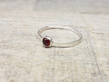 Garnet Ring Sterling Silver Stacking Ring Mothers Ring