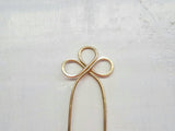 Celtic Knot Hair Pin, 3 Leaf Clover, Triquetra, Hair Accessories, Gold Hair Pin, Gold Hair Fork, Triquetra Hair Fork, Handmade Hair Pin