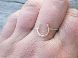 Lucky Horseshoe Ring Gold Sterling Silver