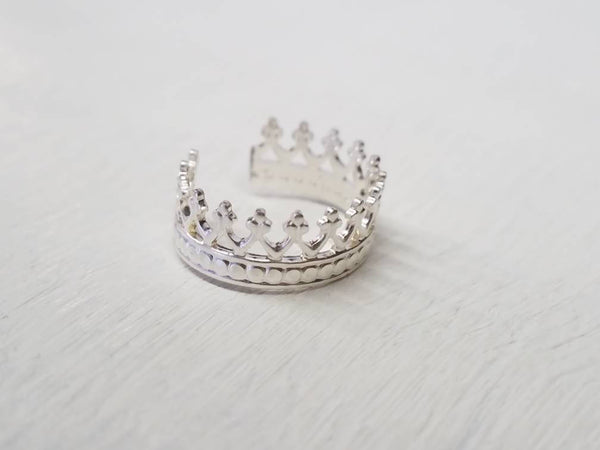 Princess Crown Ear Cuff Sterling Silver