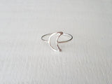 Silver Moon Ring Crescent Moon Stacking Ring Sterling Silver