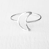 Silver Moon Ring Crescent Moon Stacking Ring Sterling Silver