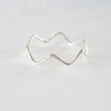 Sterling Silver Wave Ring Zig Zag Ring