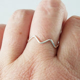 Sterling Silver Wave Ring Zig Zag Ring